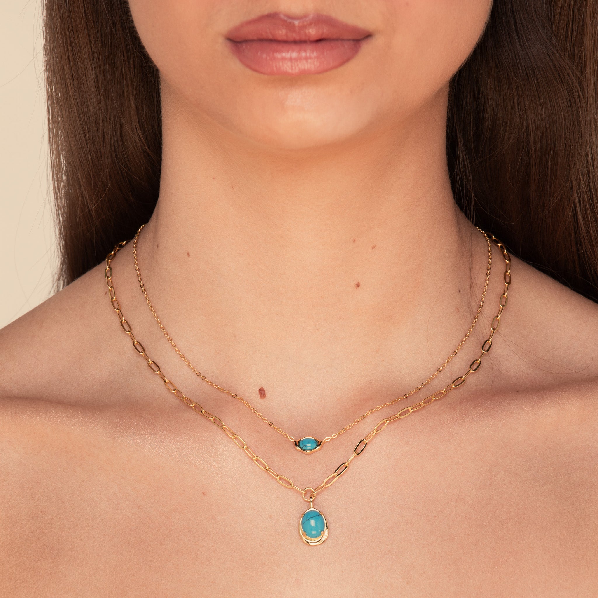 Turquoise Eye Necklace Silver