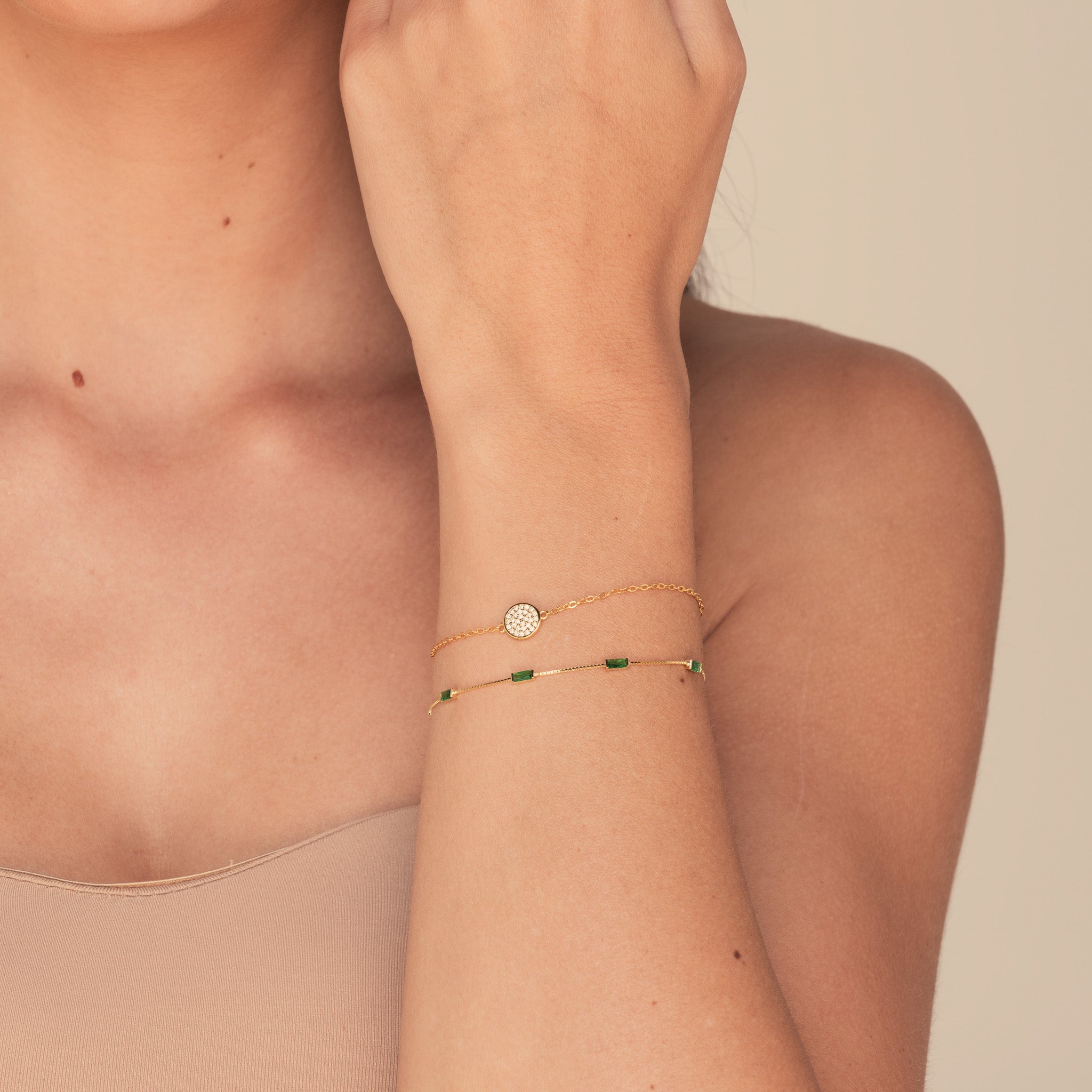 Emerald Baguette Bracelet Gold