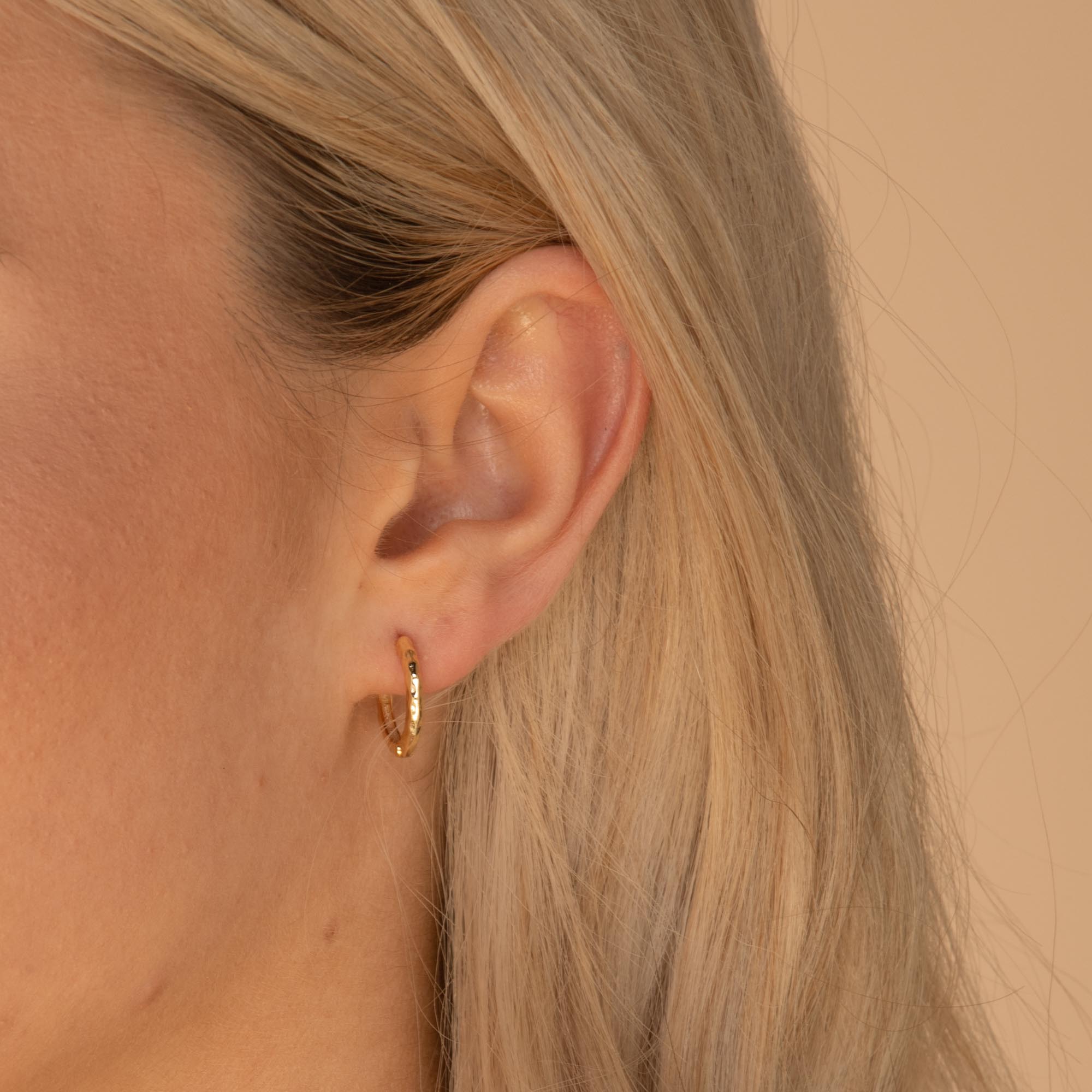 Molten Huggie Hoop Earrings Gold