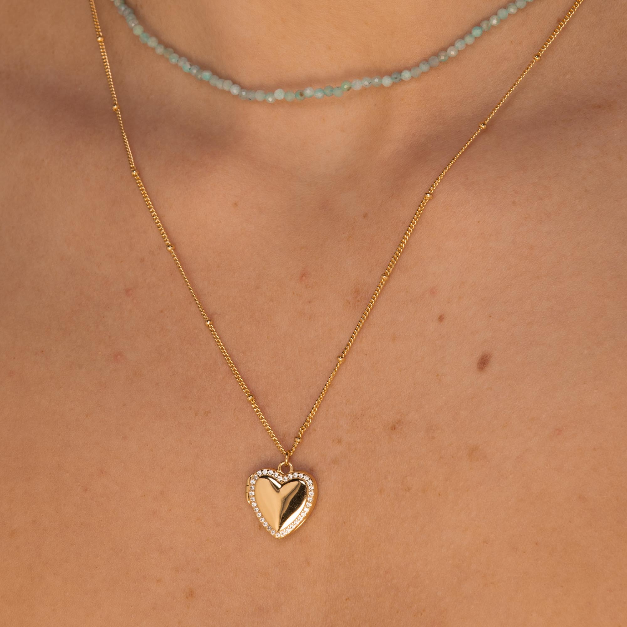 Love Heart Locket Necklace Silver