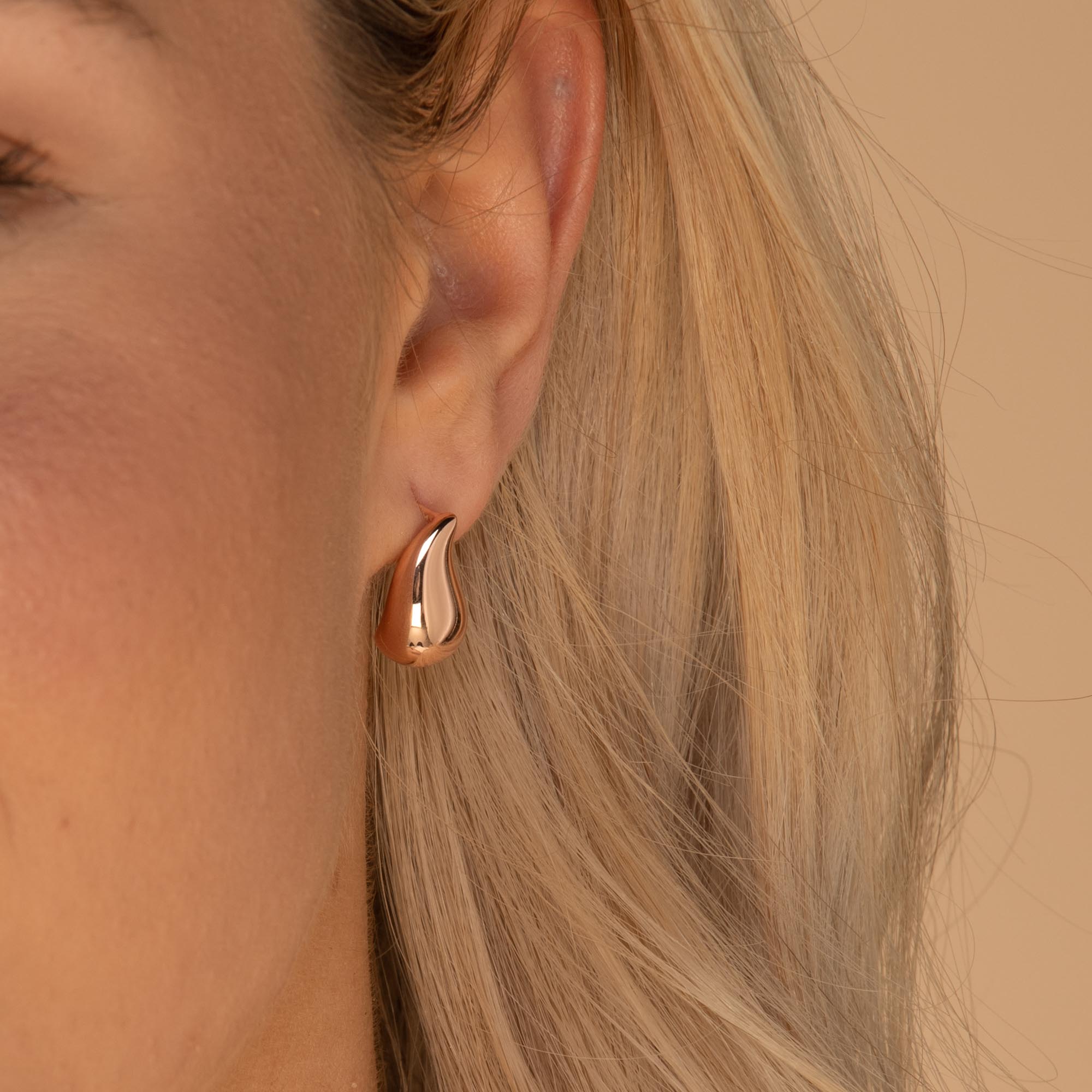 Statement Teardrop Earrings Rose Gold