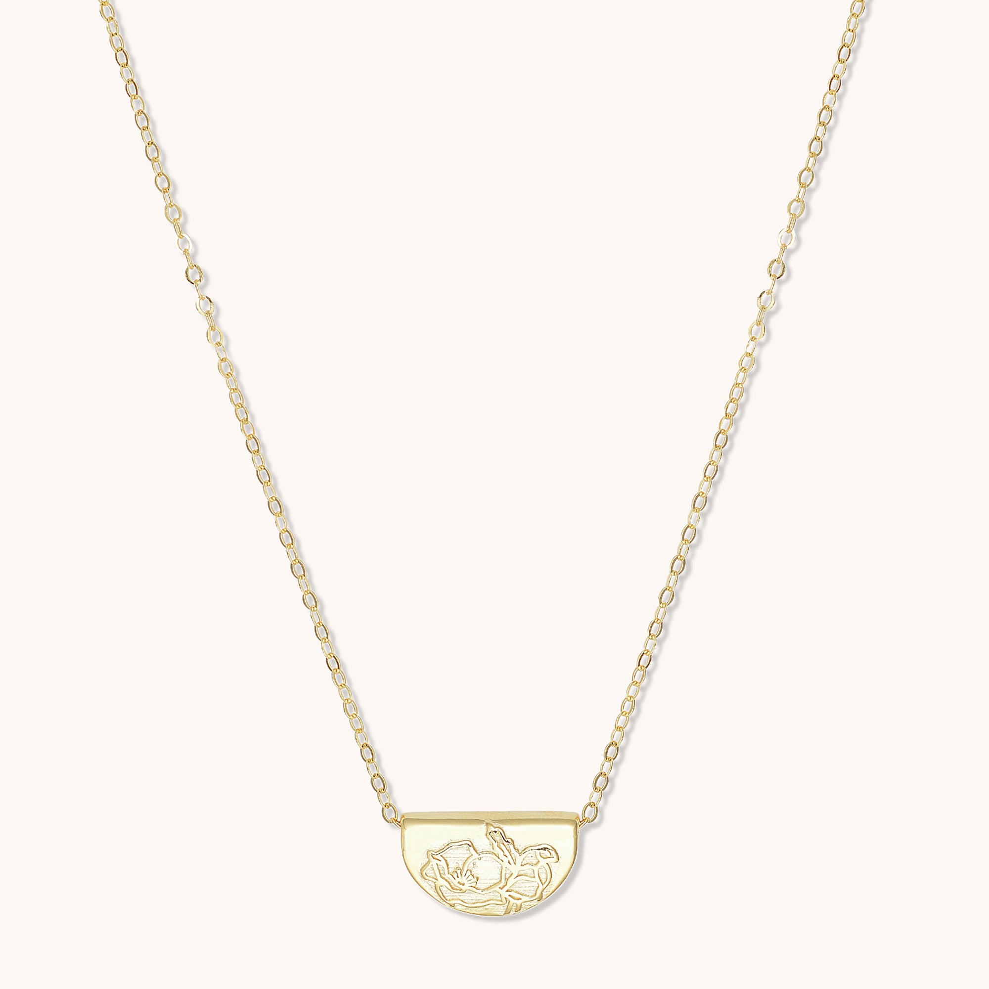 Birth Flower Necklace August (Poppy) Gold