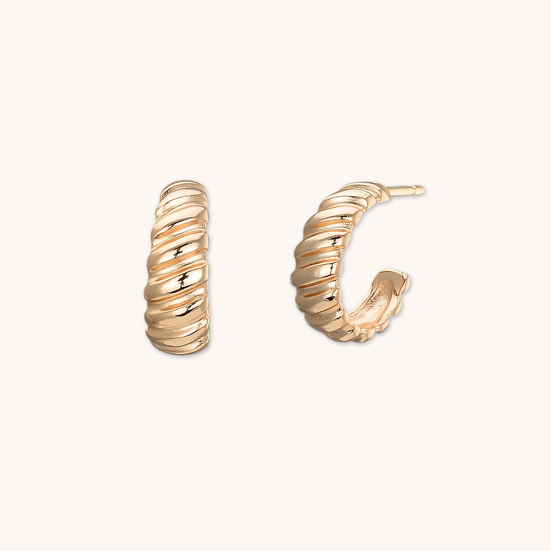 Croissant Huggie Earrings Rose Gold