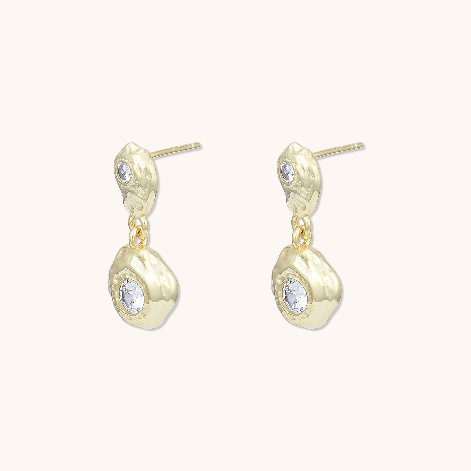 Sapphire Molten Drop Earrings Gold