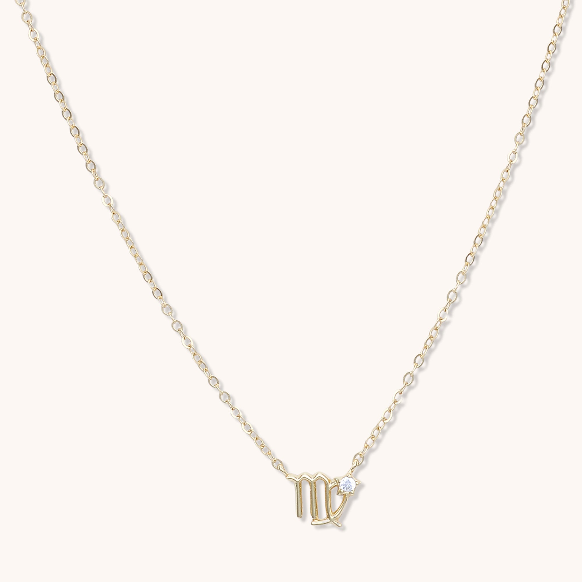 Virgo Star Sign Necklace Gold