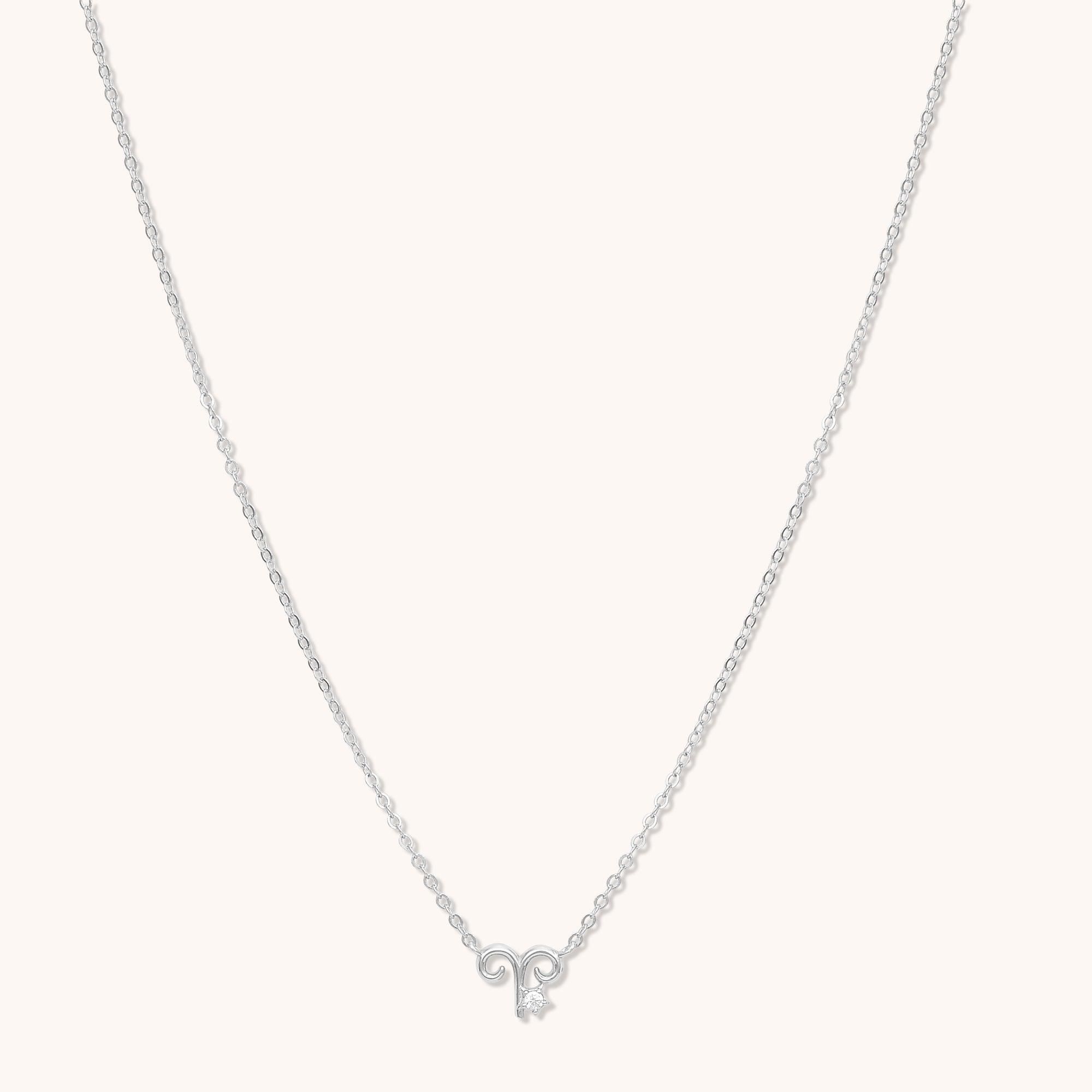 Aries Star Sign Necklace Silver