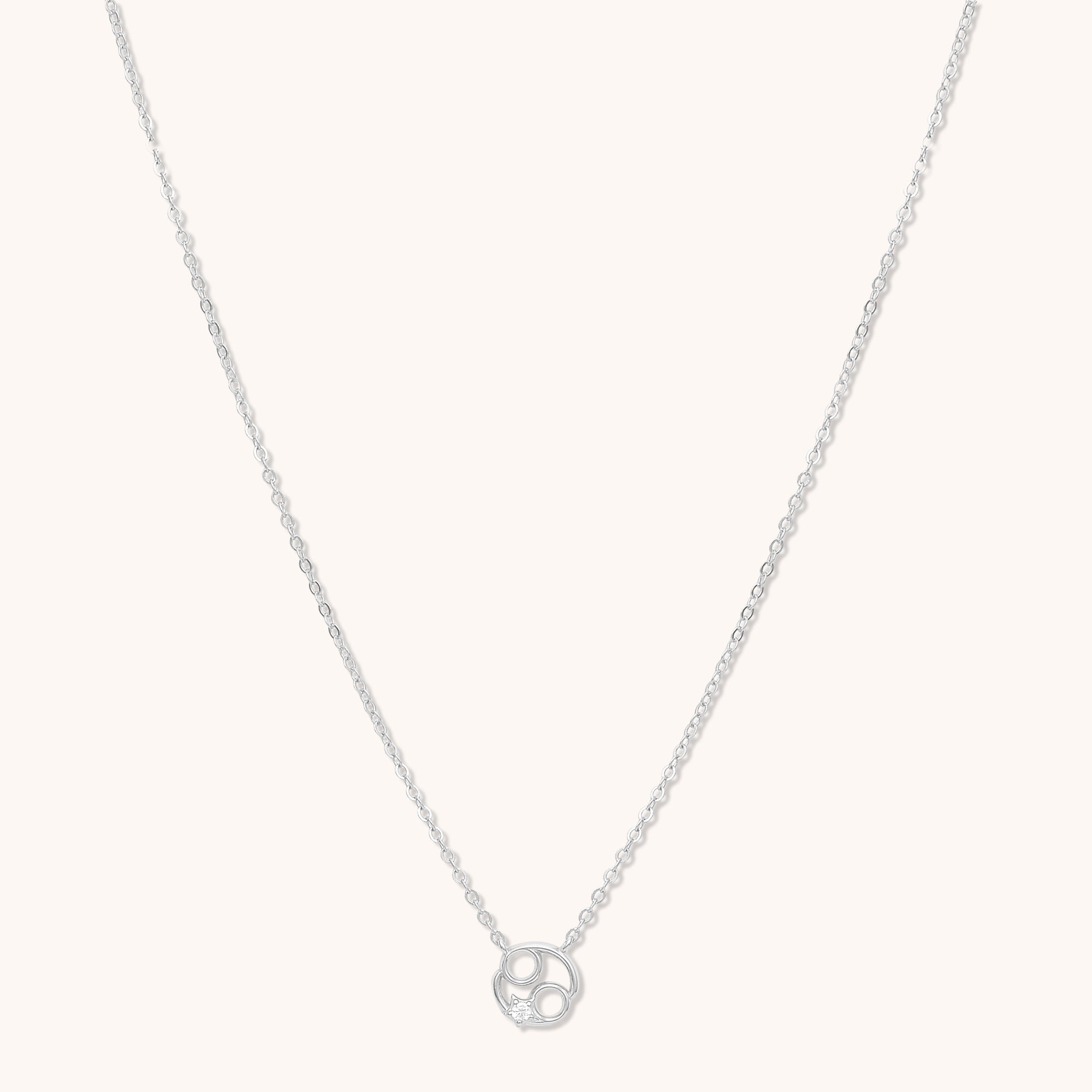 Cancer Star Sign Necklace Silver