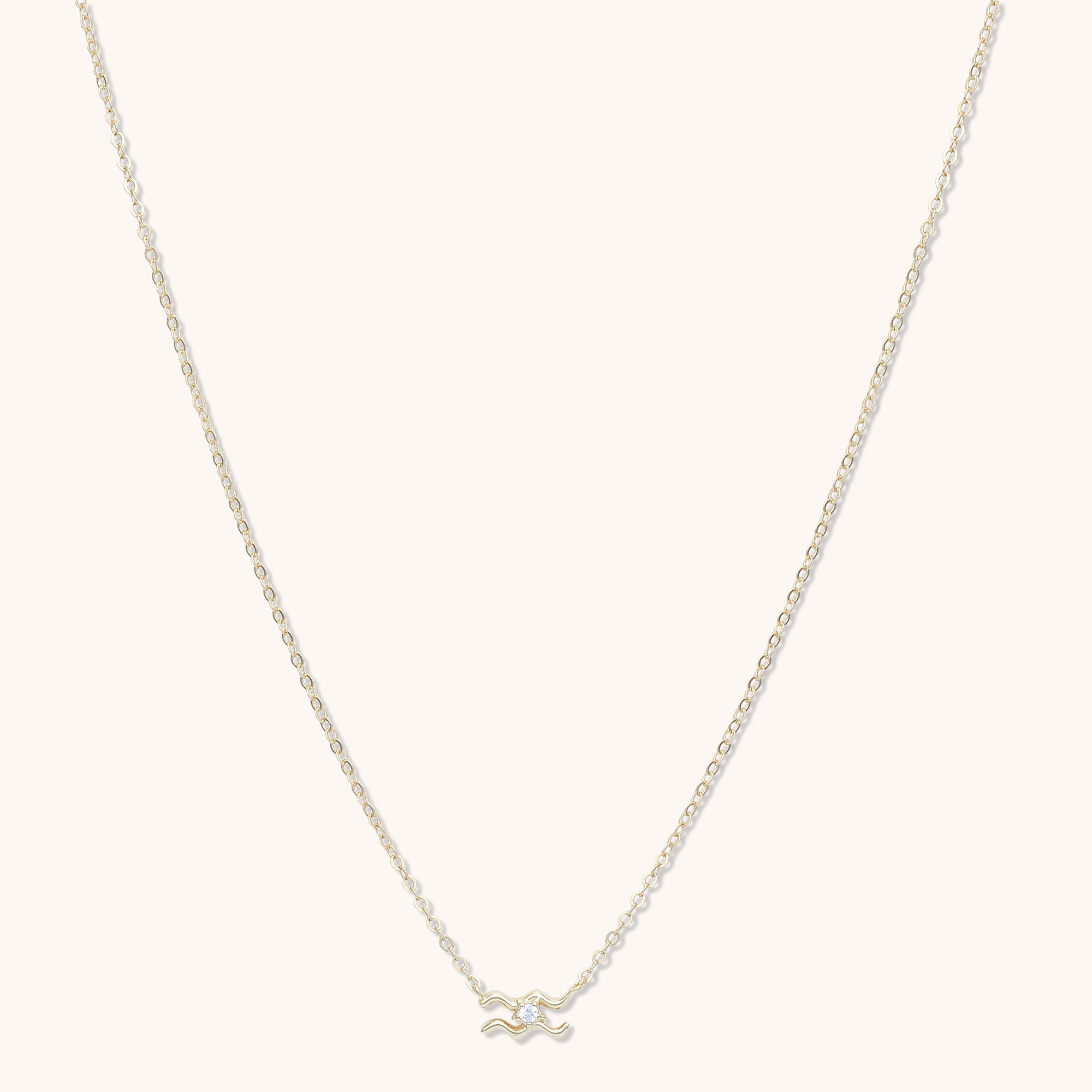 Aquarius Star Sign Necklace Rose Gold