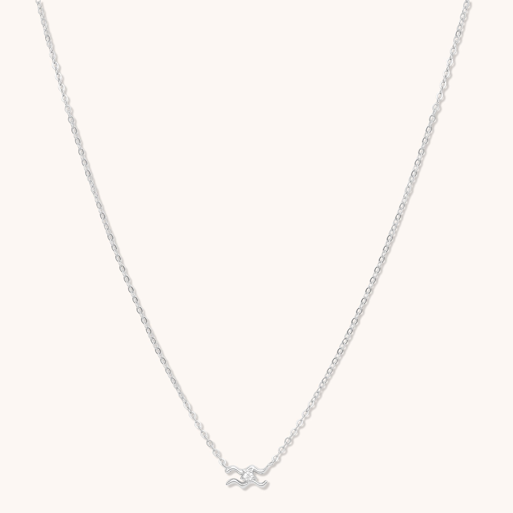 Aquarius Star Sign Necklace Silver