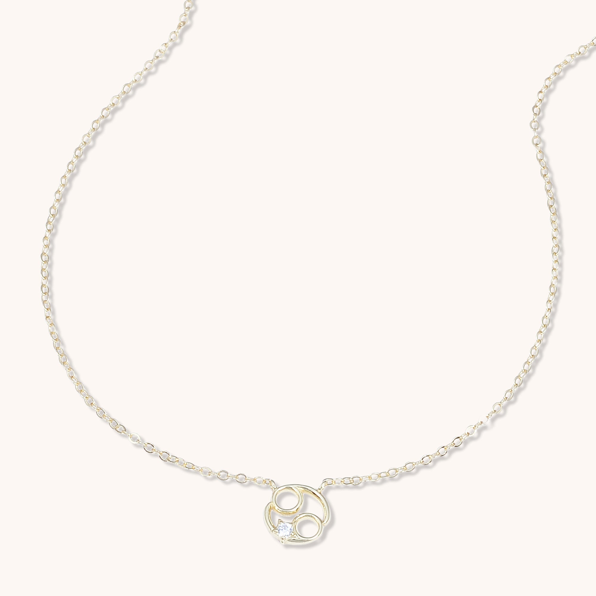 Cancer Star Sign Necklace Gold