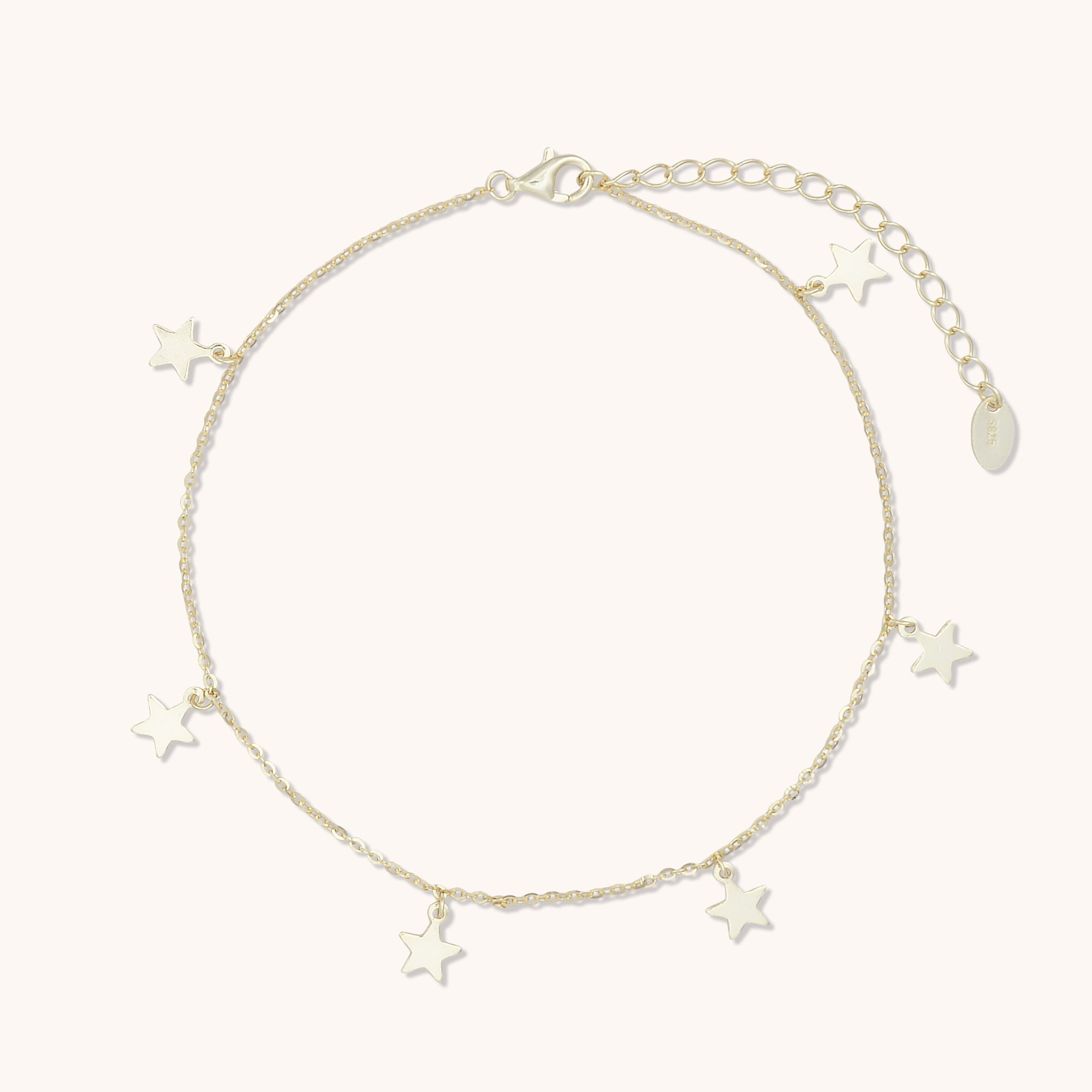 Star Dangling Anklet Gold