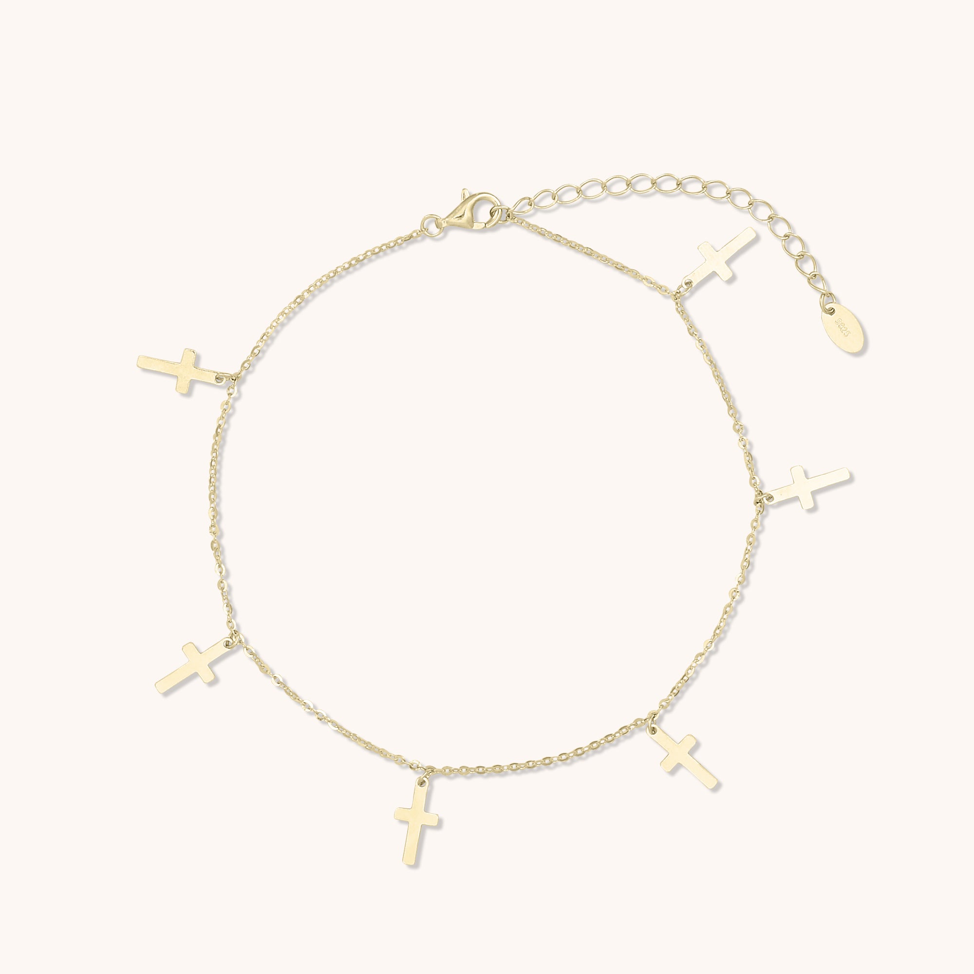 Cross Dangling Anklet Gold