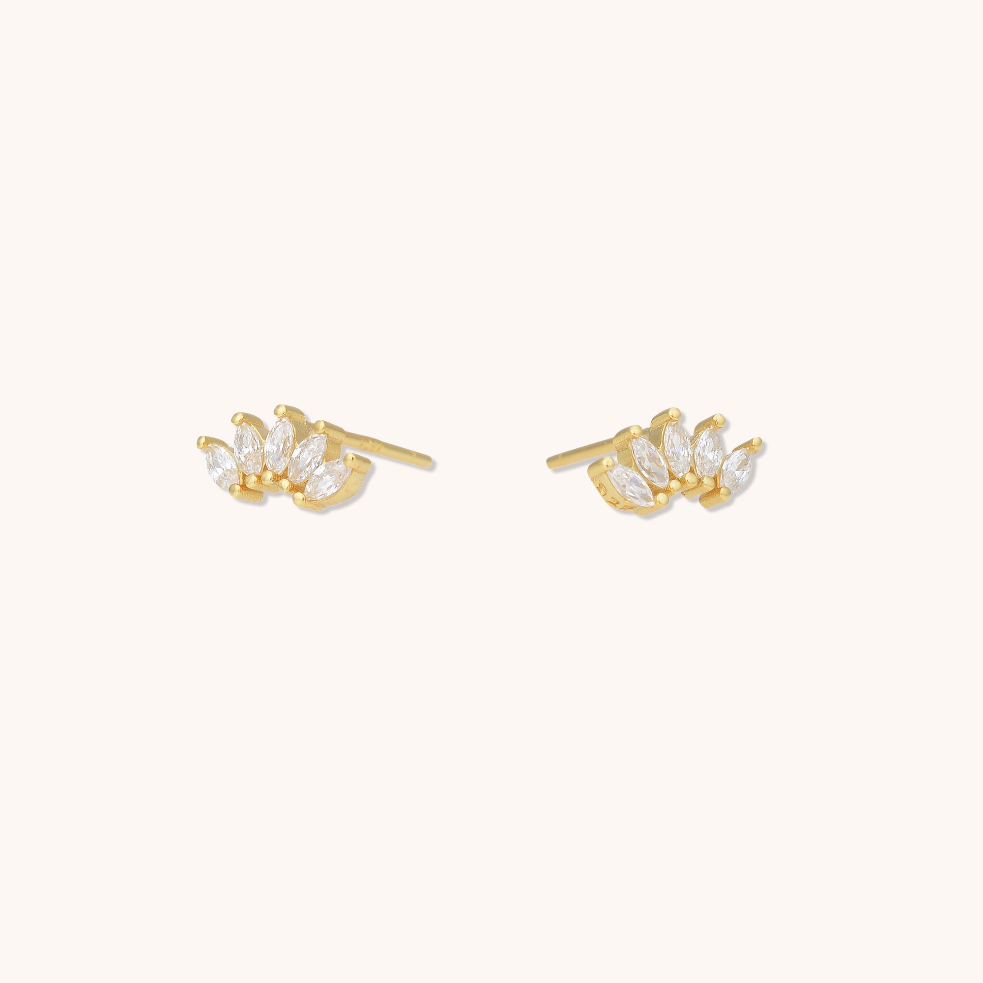 Rise Marquise Lotus Earrings Gold