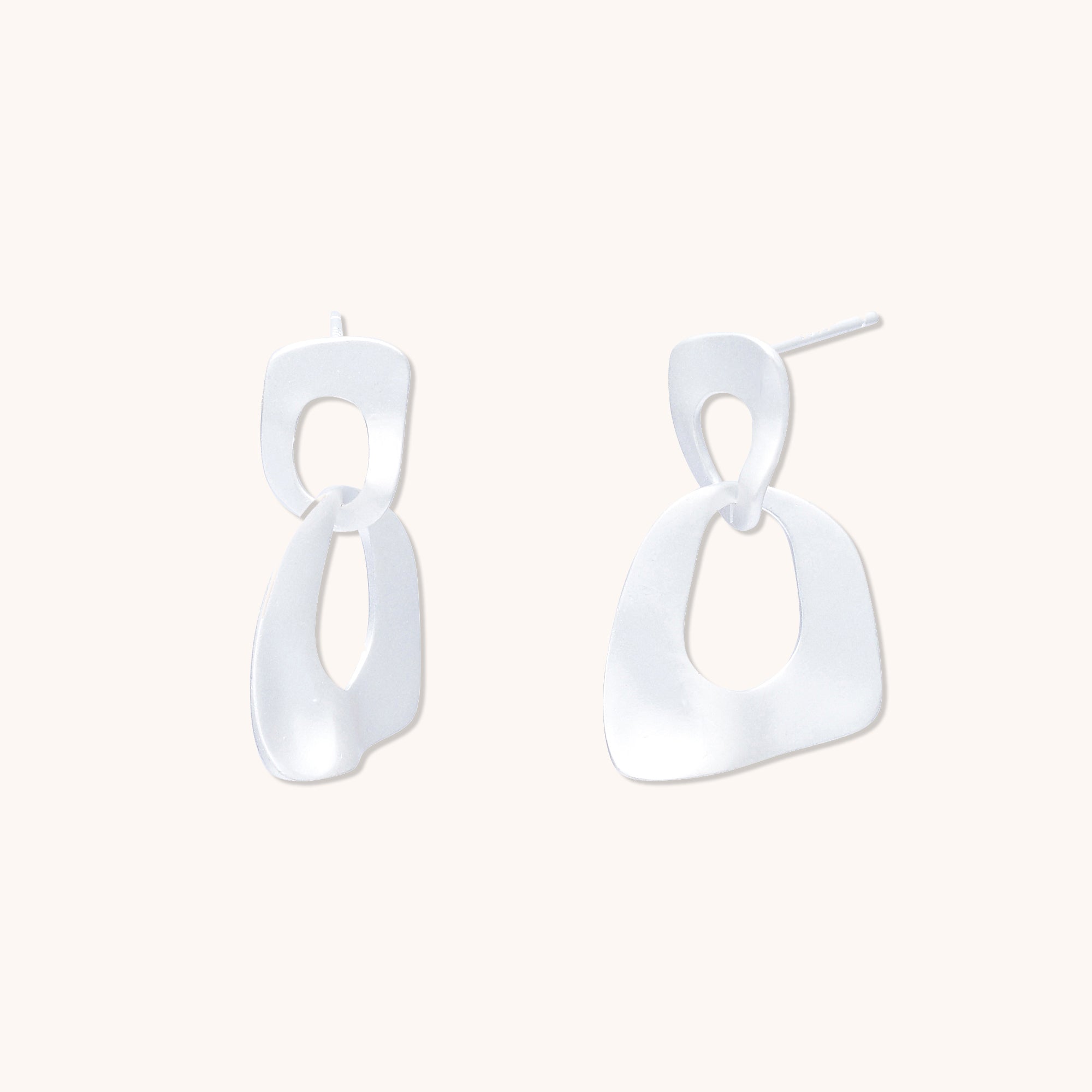 Prism Link Earrings Silver