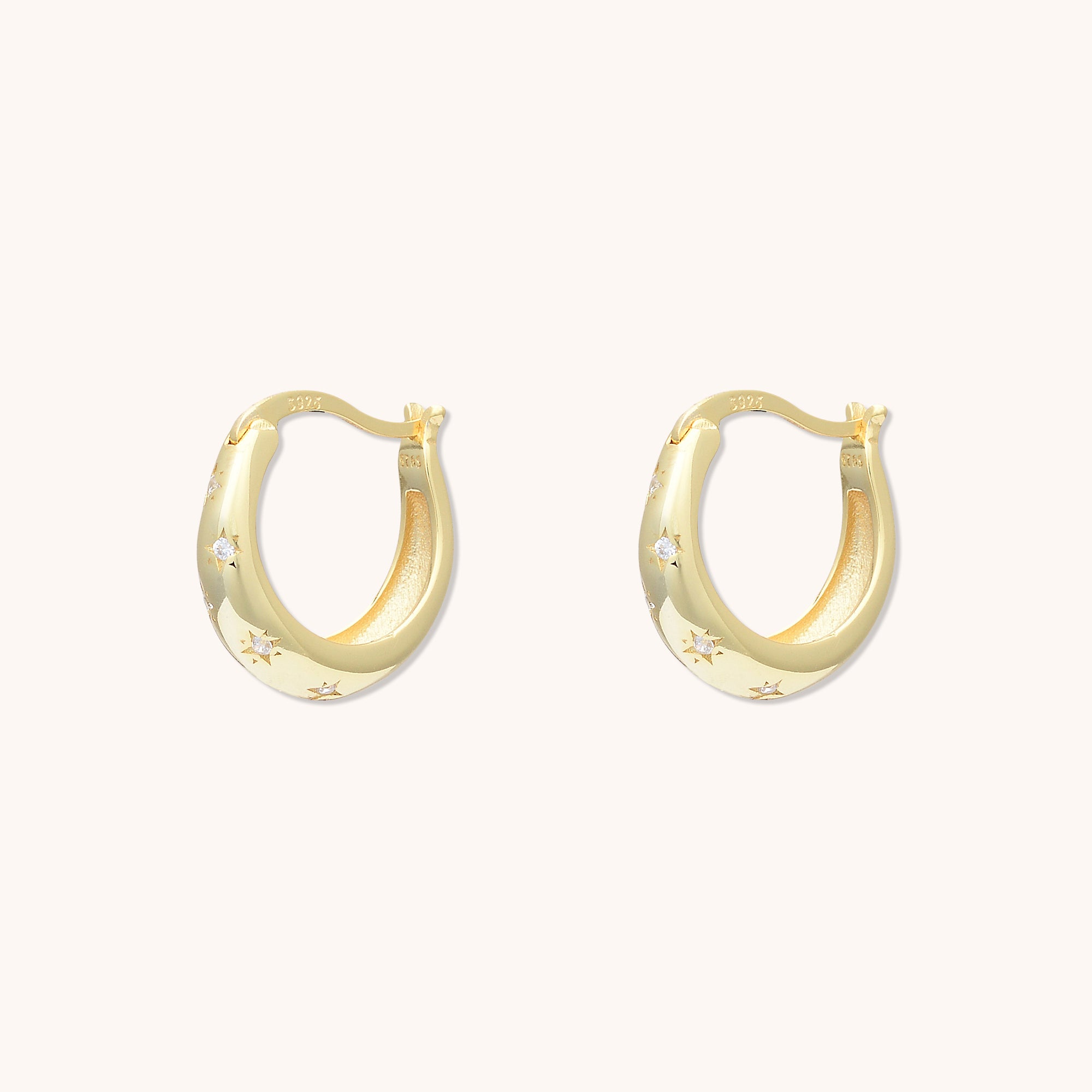 North Star Hoop Earrings Gold