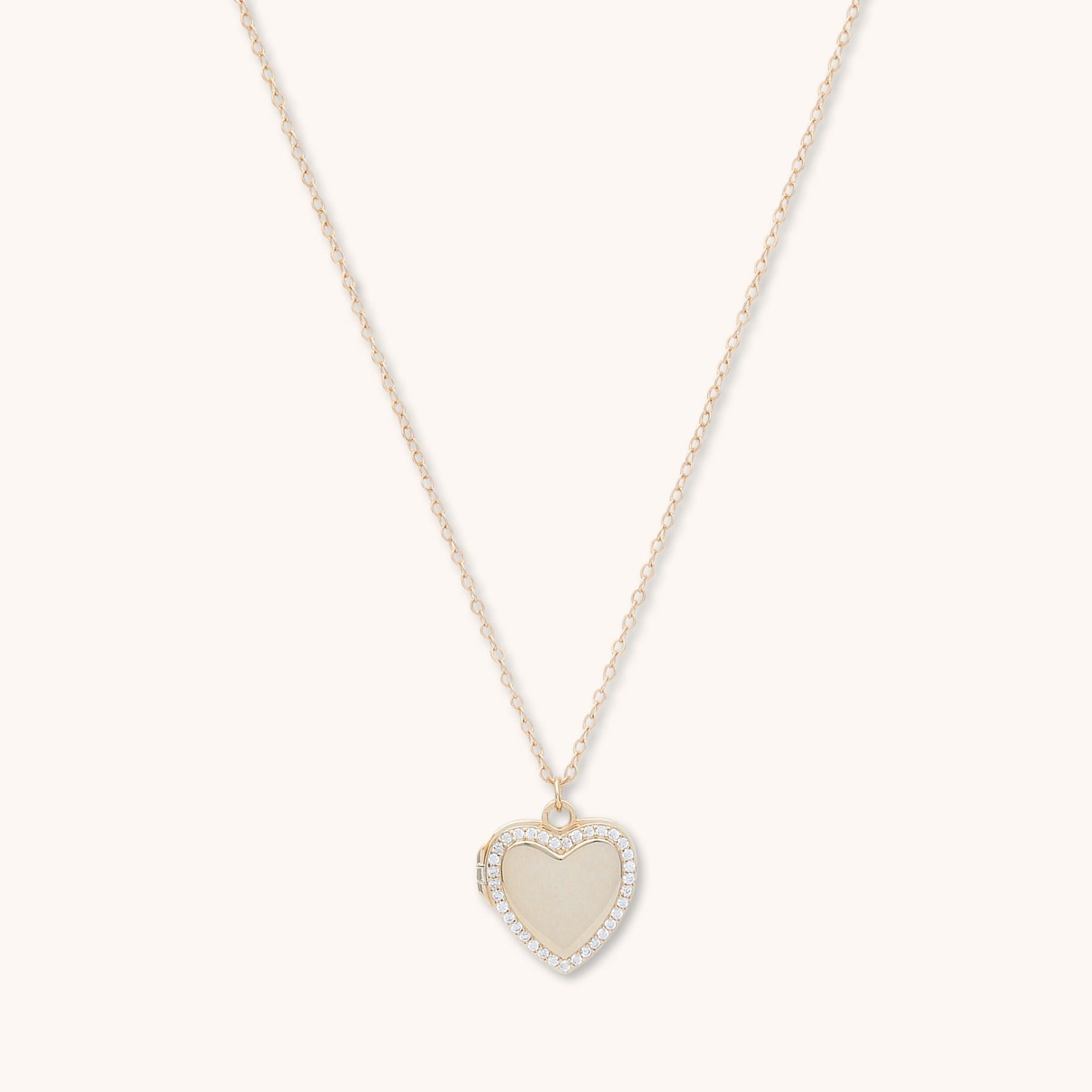 Love Heart Locket Necklace Rose Gold