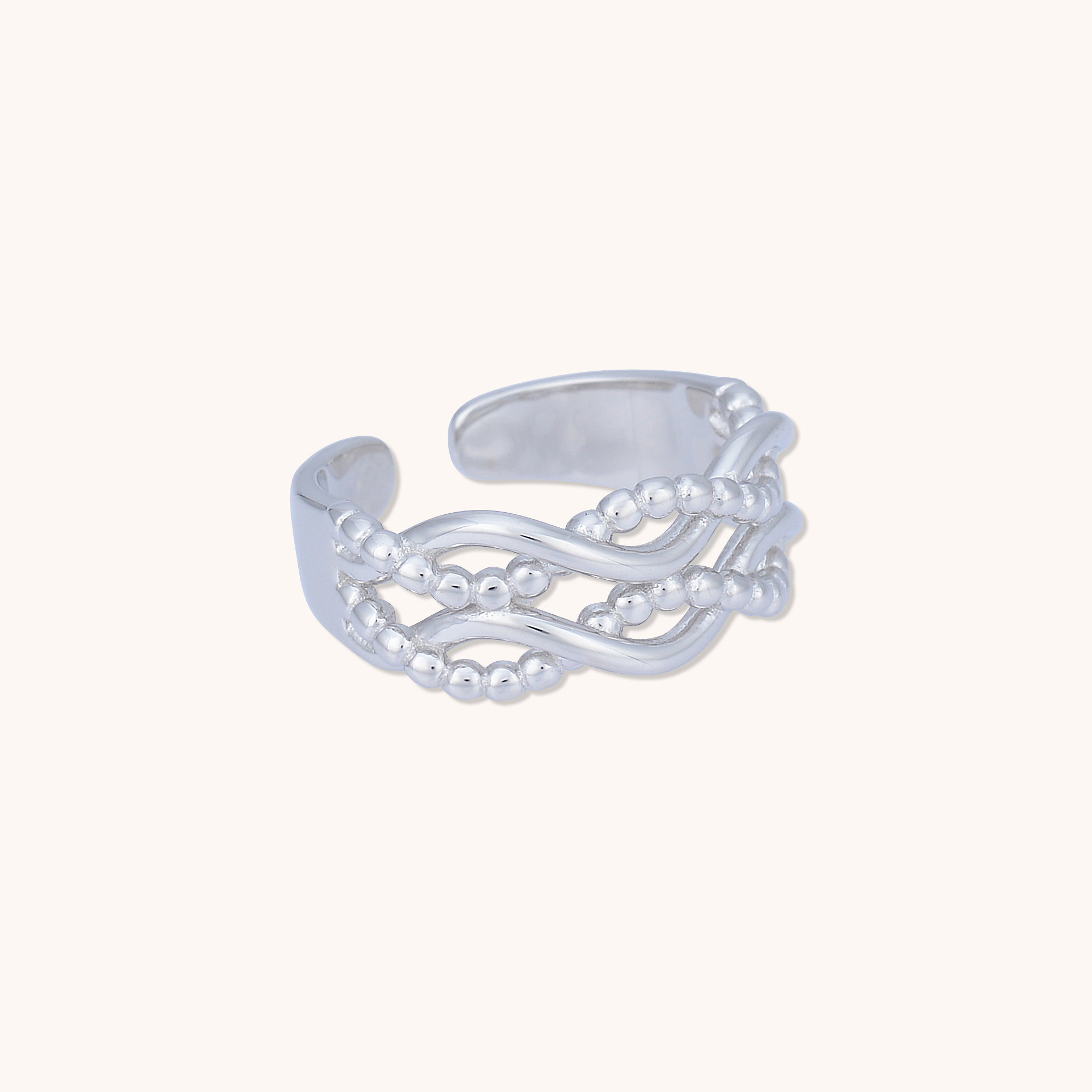 Weave Open Ring Silver