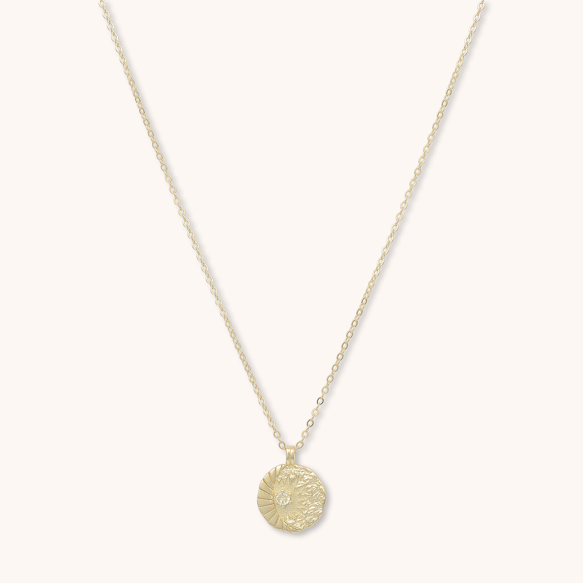 Sun Element Medallion Necklace Gold