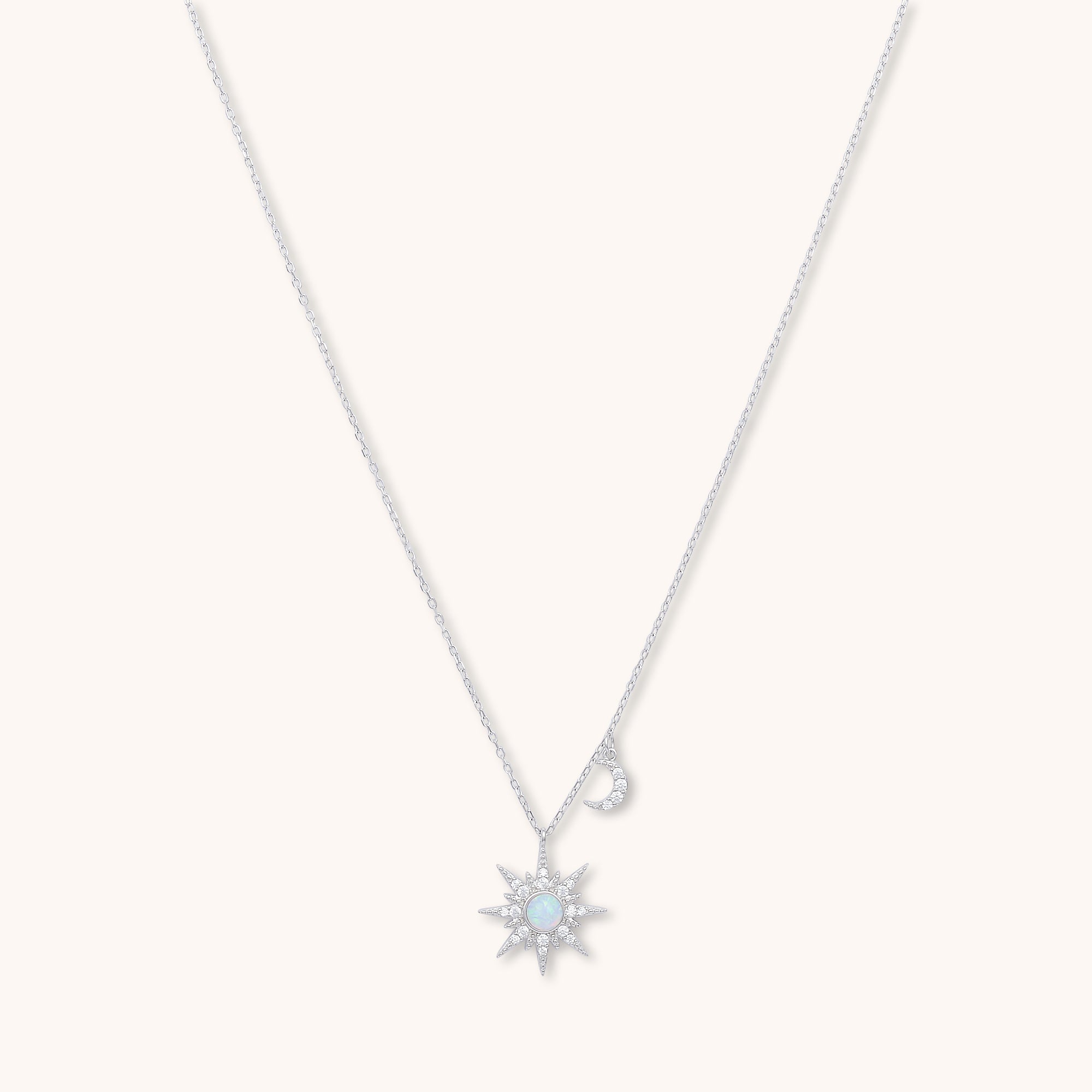 Constellation Opal Necklace Silver