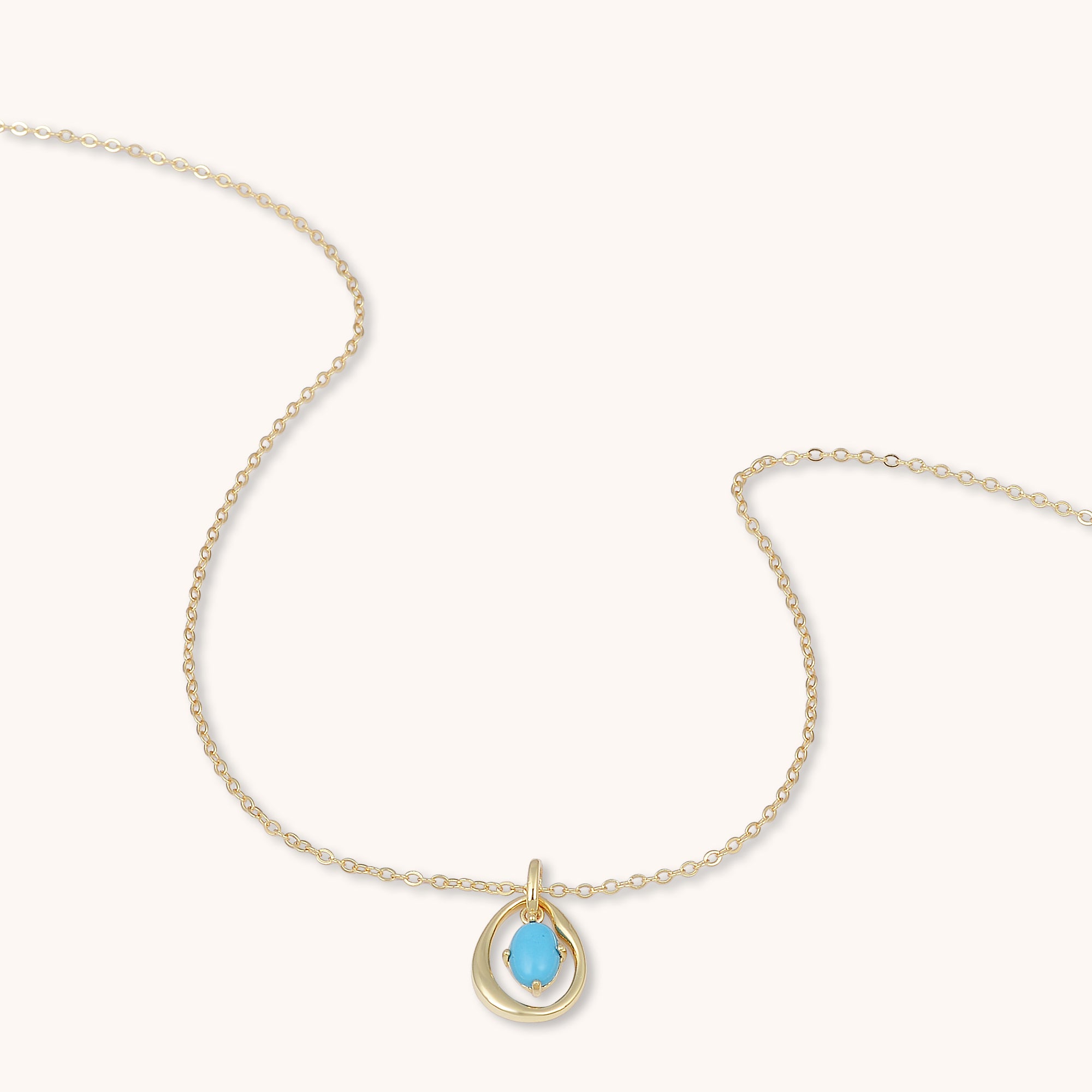 Harmony Oval Turquoise Necklace Gold