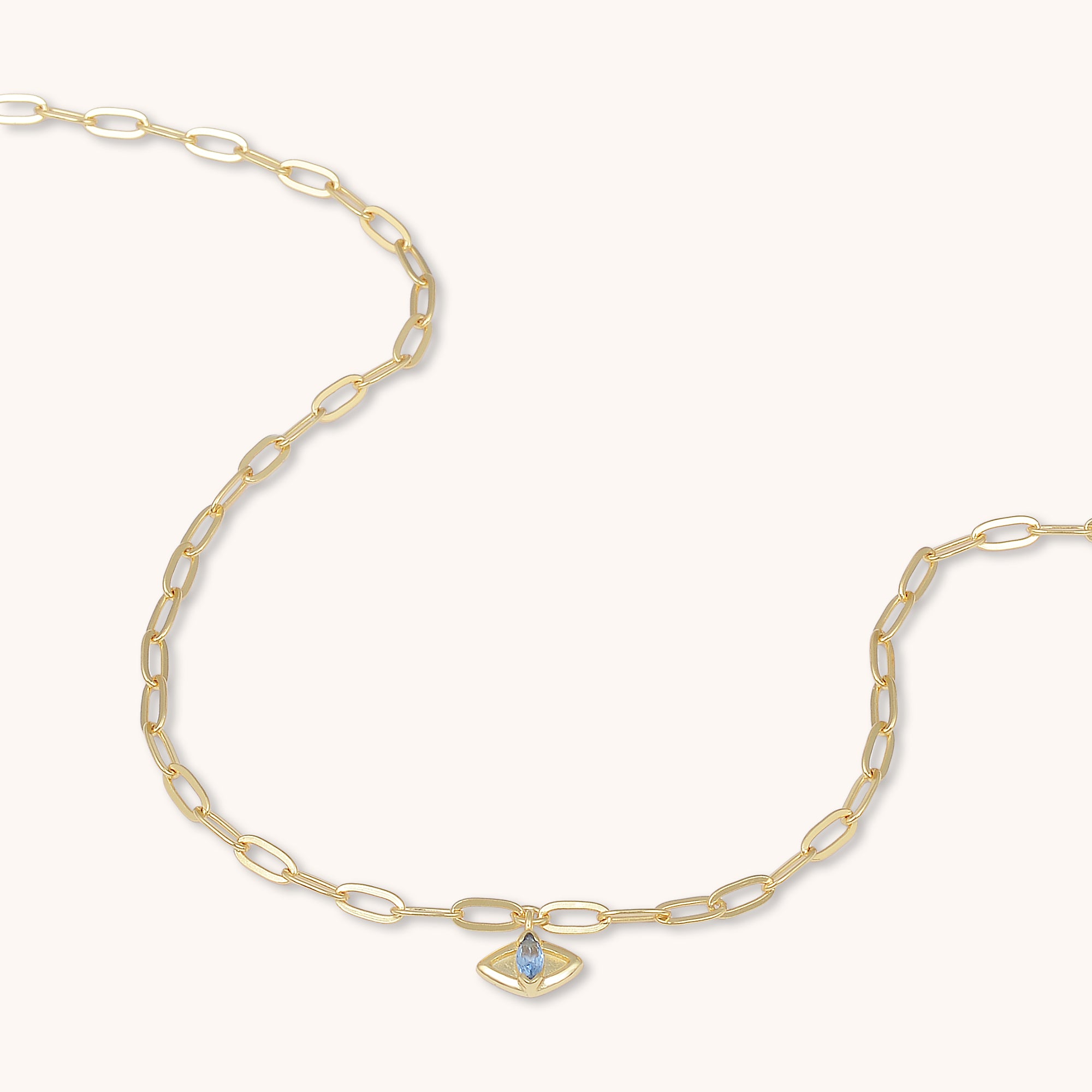 Evil Eye Link Necklace Gold