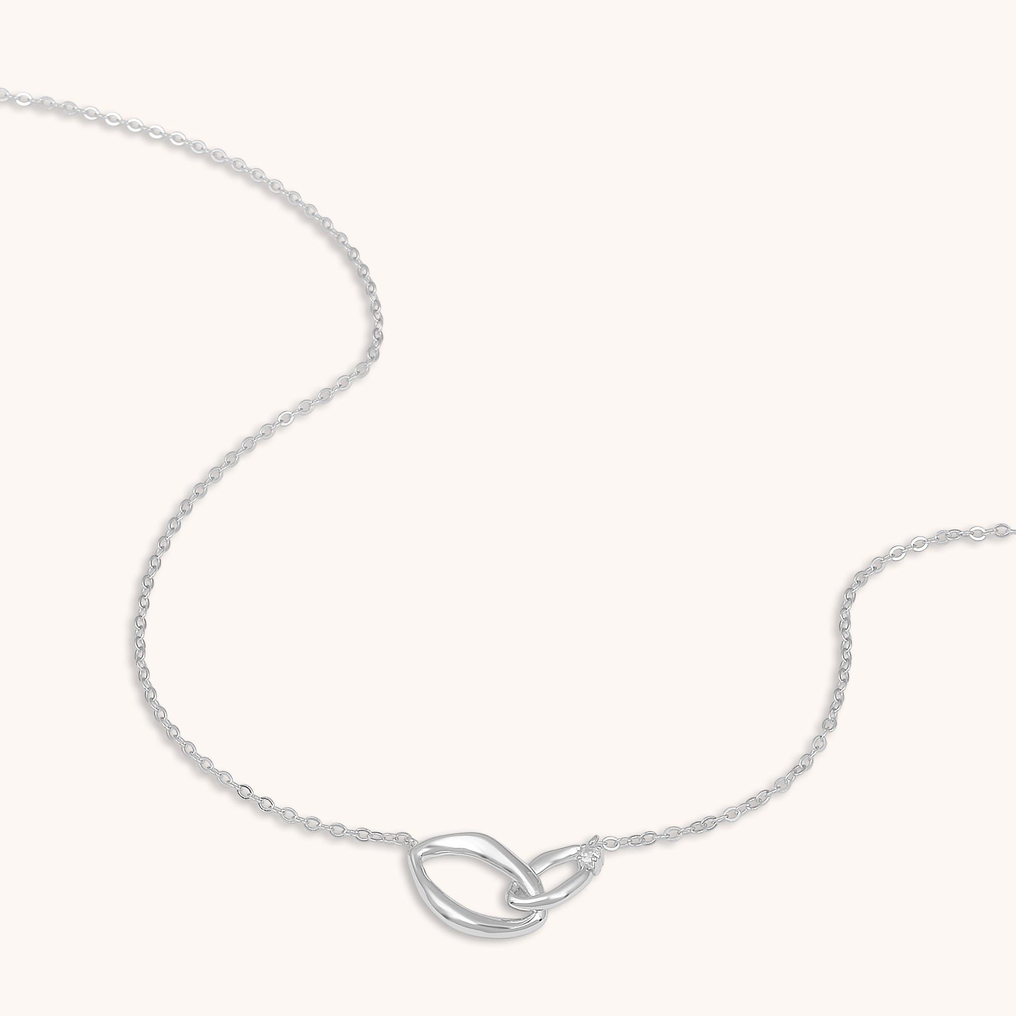 Infinity Bond Sapphire Necklace Silver