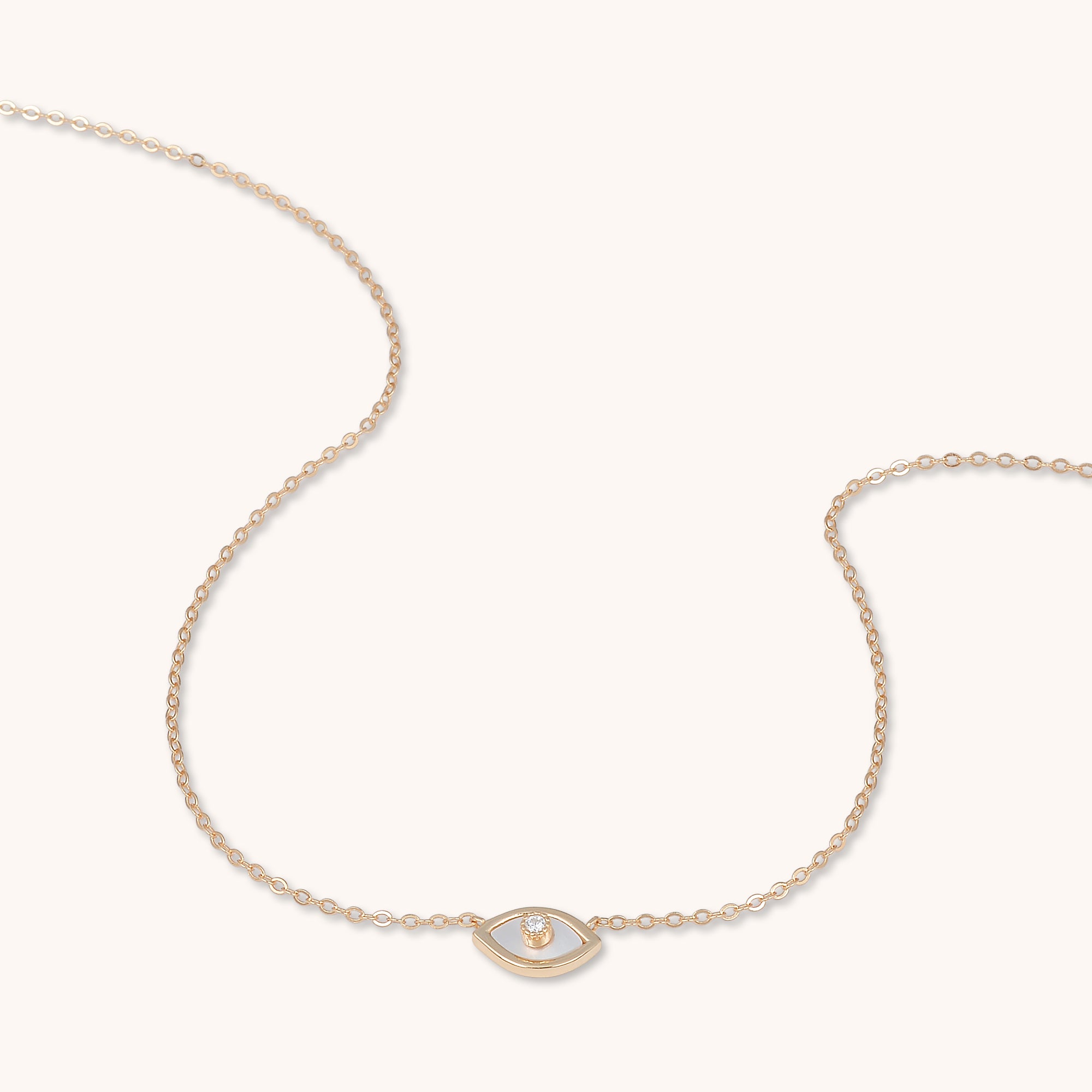 Evil Eye Opal Sapphire Necklace Rose Gold