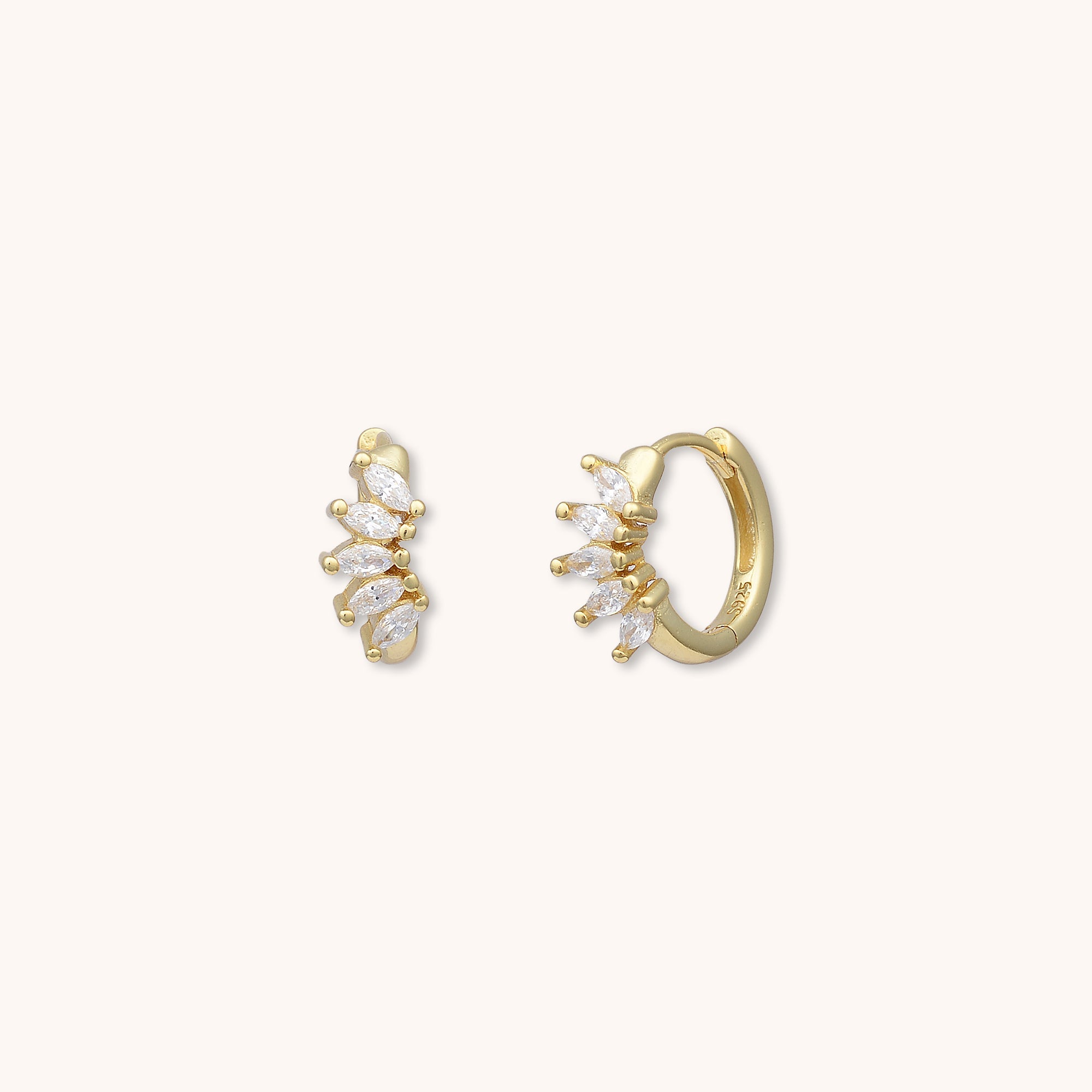 Spark Marquise Huggie Earrings Gold