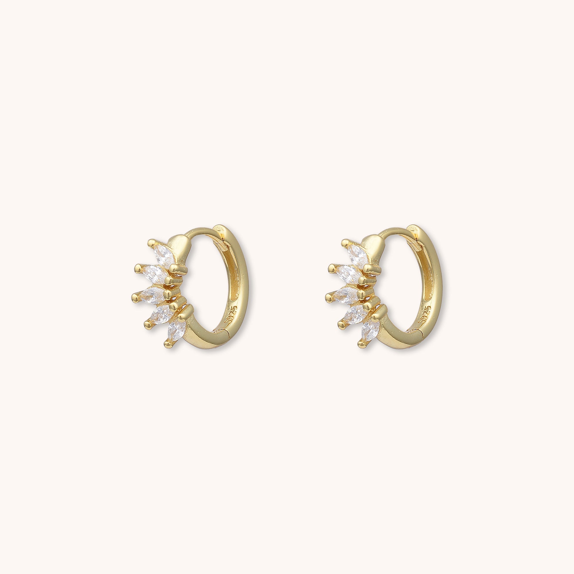 Spark Marquise Huggie Earrings Gold