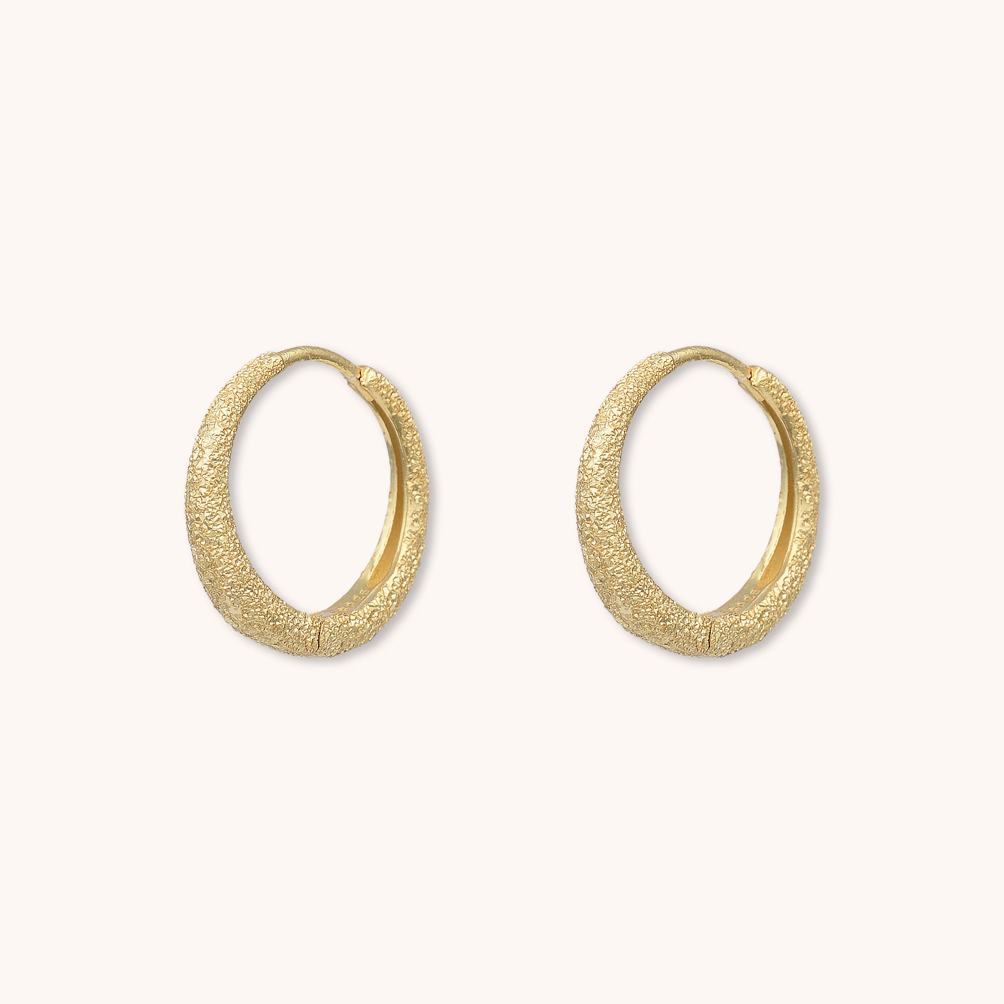 Azura Hammered Huggie Hoop Earrings Gold