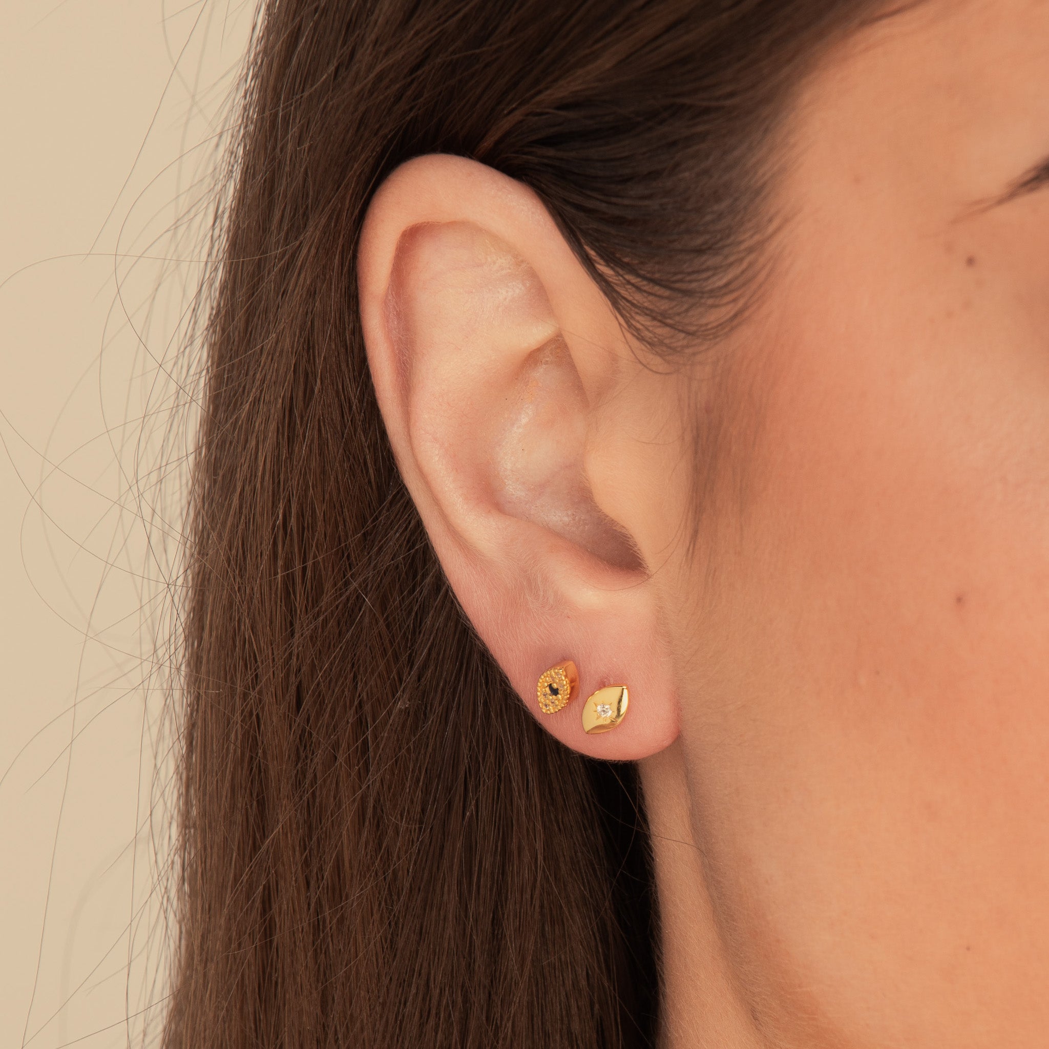 Evil Eye Stud Earrings Gold